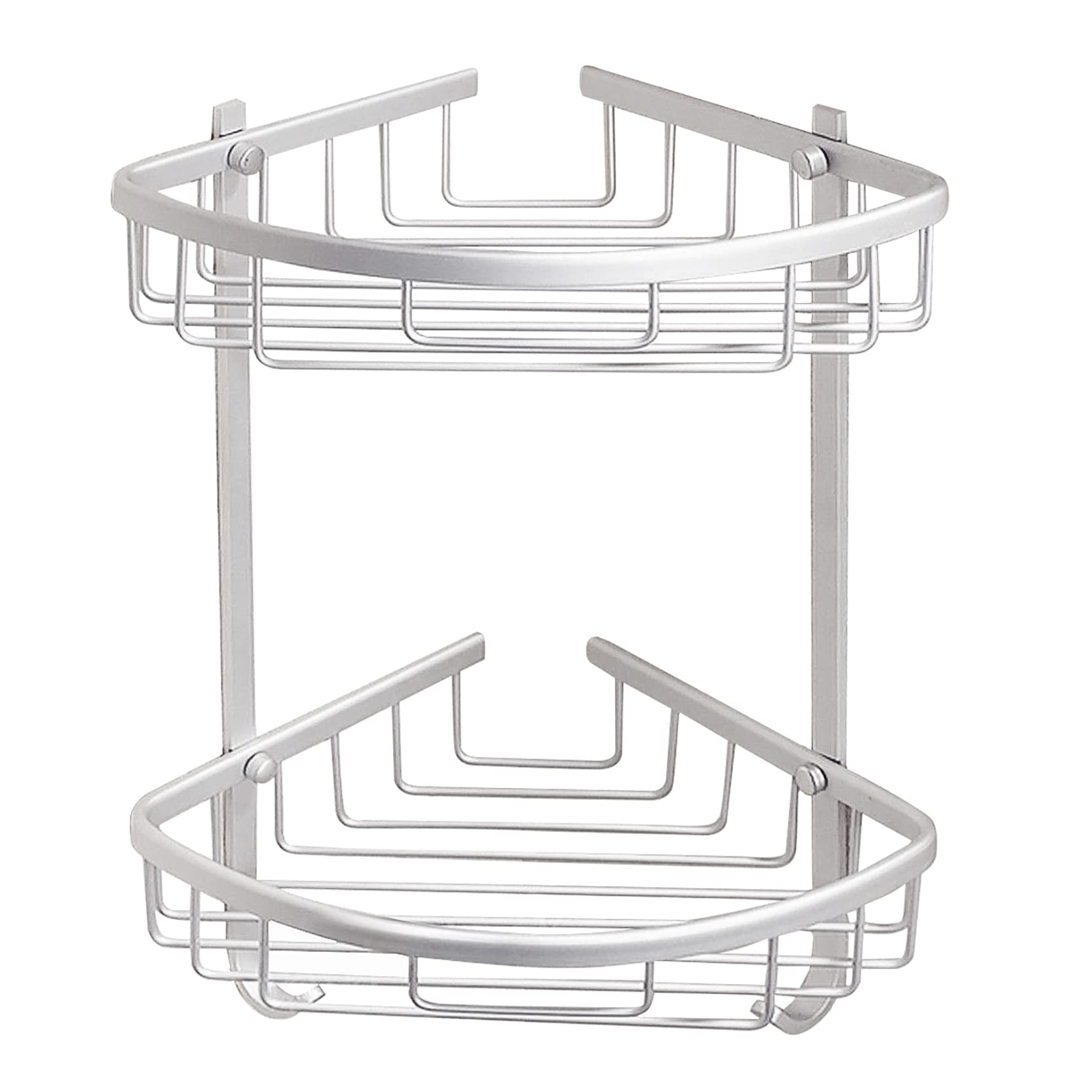 Mensola Angolare Per Doccia 2 Piani - In Acciaio Cromato 18x18x25cm, Con Ventose O Chiodi - Foto 10