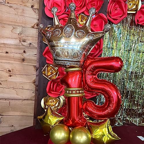 Image of 40 Inch Red Number Balloons, Giant Foil Number 5 Balloons for Girls Boys 5th Birthday, 0-9 Set Balloon for Women Men 25th Birtyday Party Decoration Christmas Anniversary Graduation Decoration Supplies