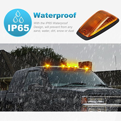 Partsam 5X Cab Roof Marker Amber Cover 264159Am + 5X Base Compatible With C1500 C2500 C3500 K1500 K2500 K3500 1988 1989 1990 1991 1992 1993 1994 1995 1996 1997 1998 1999 2000 2001 2002 #TOP2