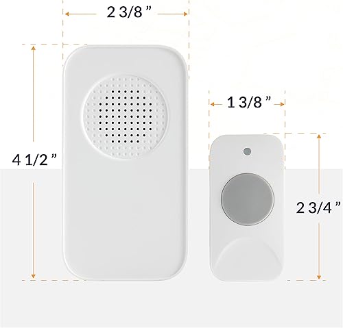 Miniatura 2 de Newhouse Hardware WCMB - Kit de timbre inalámbrico con batería blanca  Timbre de puerta funciona con pilas, timbre de timbre para aula, hogar y