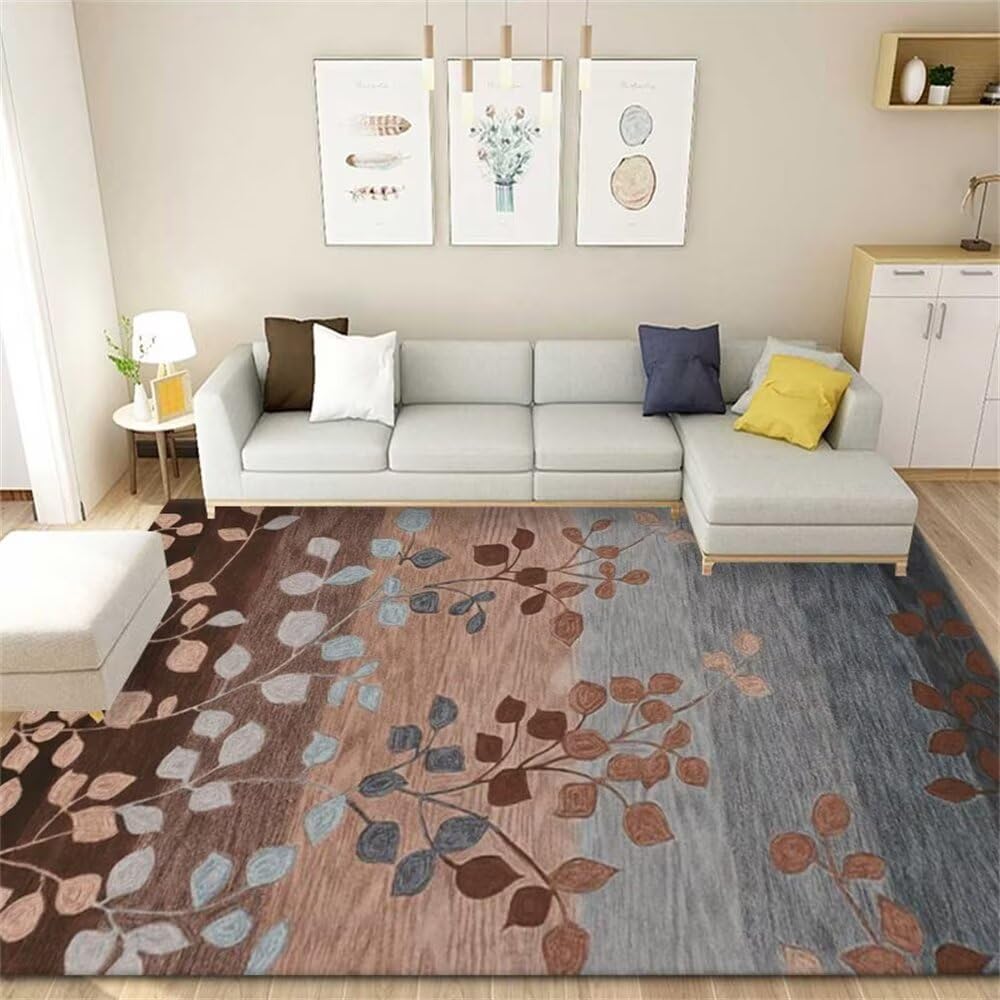 Moquette intérieure rectangulaire à motif floral pour petit salon