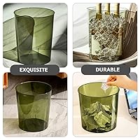 Vista 7 de LIFKOME Cubo de basura pequeño transparente de plástico, contenedor de basura redondo transparente, contenedor de basura, contenedor de basura