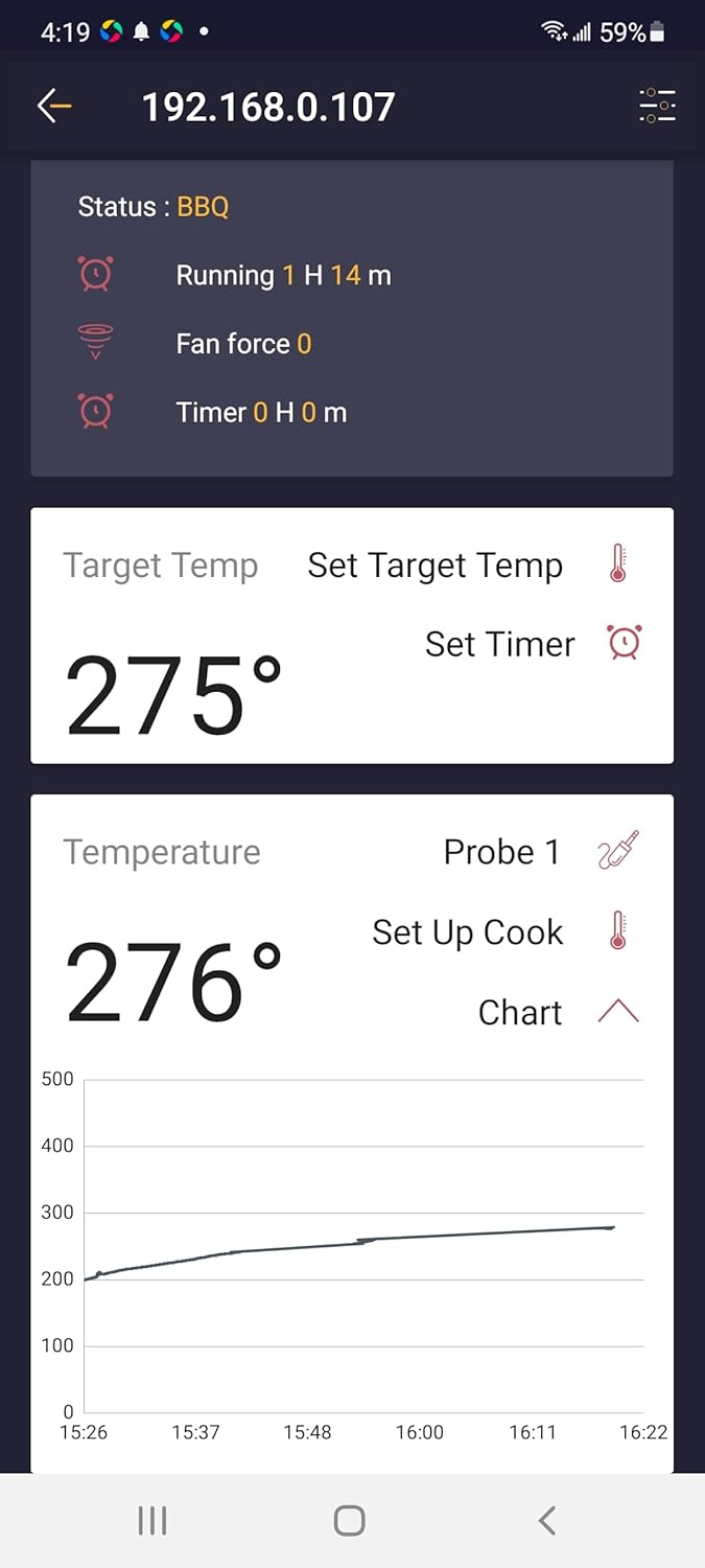 TempMaster Automatic BBQ Smoker Temperature Controller, Free Grill Adapter, Carry Case and Smartphone App, for Big Green Egg 15" Akorn Jr Pit Boss Blaze Primo Small Vent Ceramic Kamado