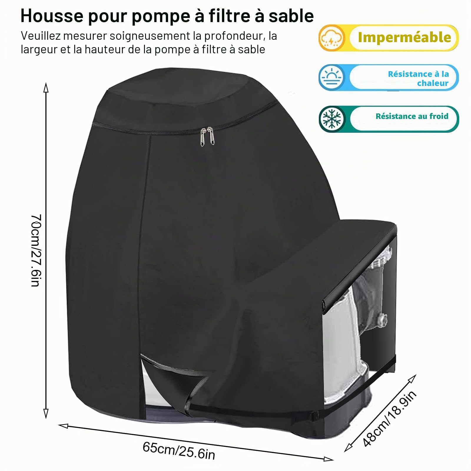 Système de filtration à sable pour pompe Intex Krystal Clear - Housse étanche pour pompe à filtre à sable piscine (65 x 48 x 70 cm)
