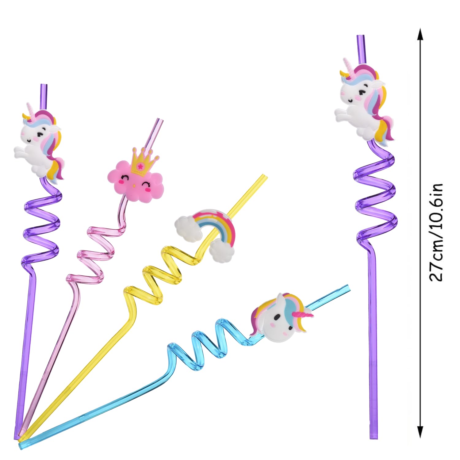 Pailles Licorne Réutilisables - Lot De 6, Colorées Et Amusantes - Pour Anniversaires, Fêtes Et Déco De Table