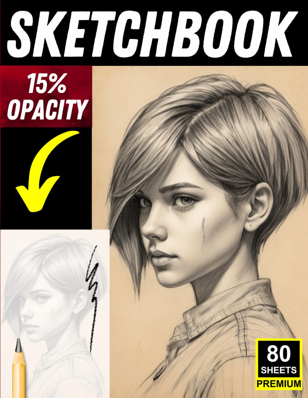 Pencil Portrait Tracing Sketchbook: 80 Light-Opacity Pages for Realistic Face Drawing Practice
