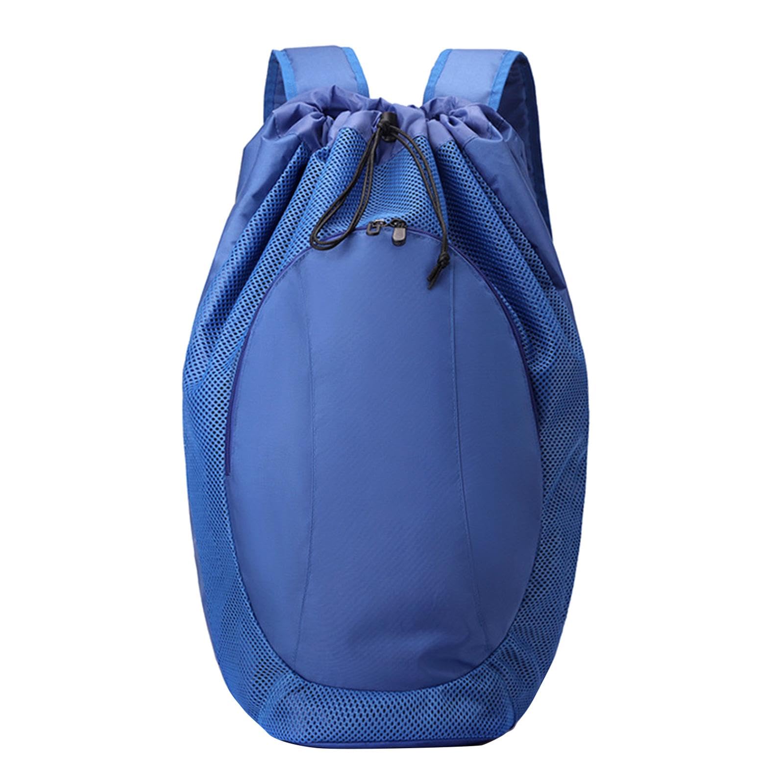 Zaino con Coulisse E Tasca a Rete, Borsa Sportiva in Nylon per Palestra, Borse per Racchette Da Badminton, Danza E Nuoto, Da Donna, Blu