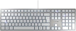 CHERRY KC 6000 Slim – USB Keyboard – Ultraflaches Design – Kabelgebunden – Deutsches Layout – QWERTZ Tastatur – Silber