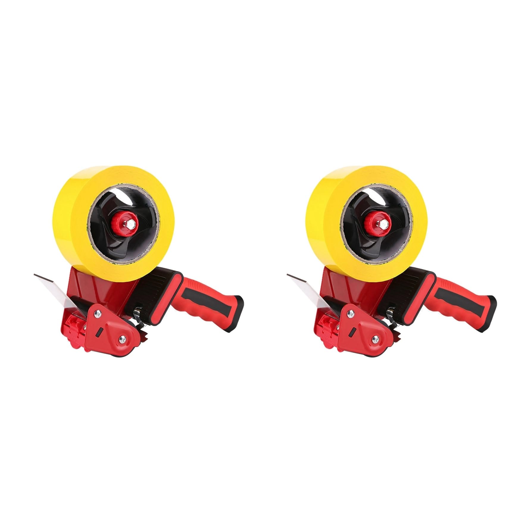 Jnchdghwa Red&Black 2X Packing Tape Dispenser, Heavy Duty Packaging Tape Clear Adhesive Tape Dispenser For Carton Sealing, Moving, Shipping