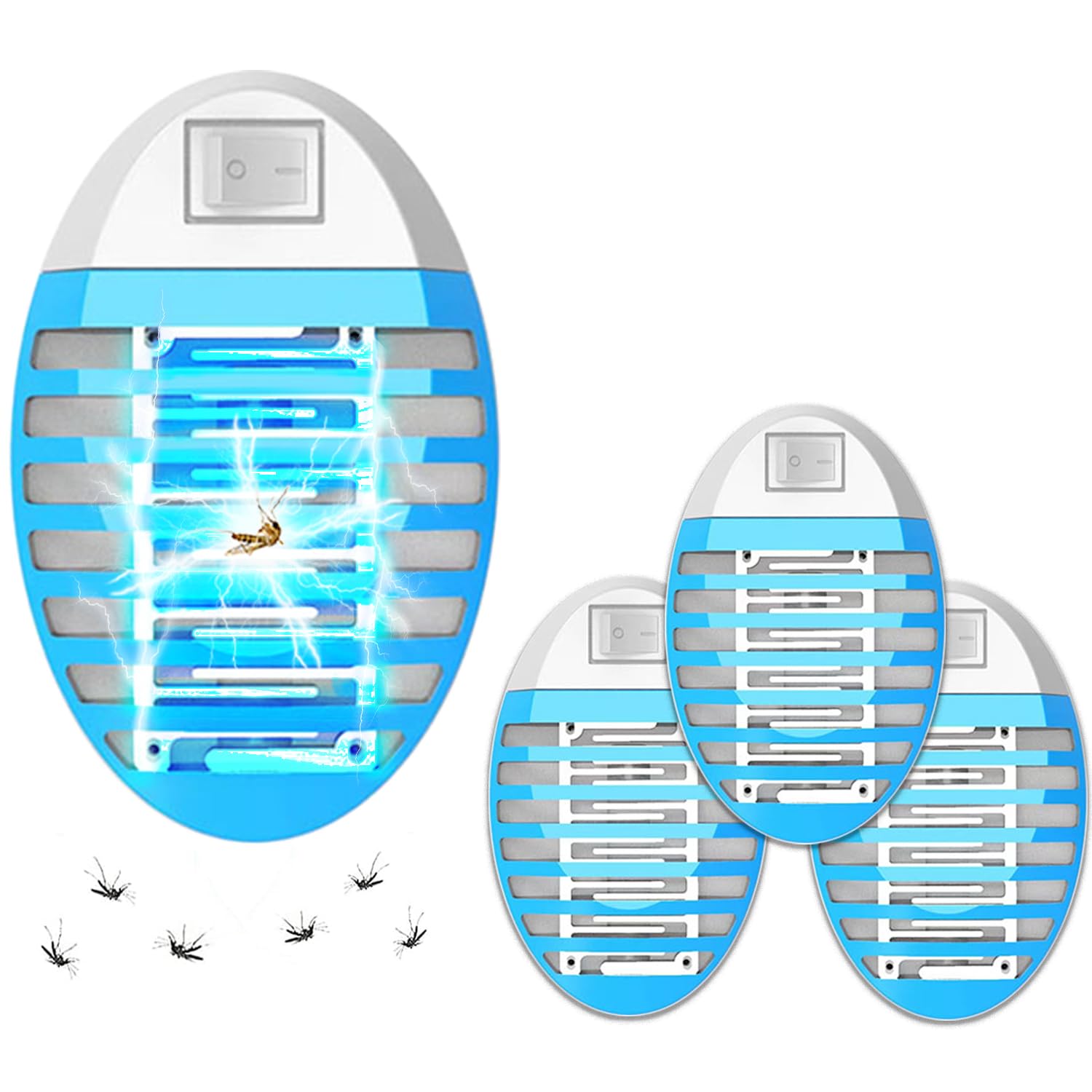 Lampe Moustique UV MeILLEure Anti-Insecte Électrique 4 PaquetsPiÈge À Mouches Efficace Pour IntÉrieur