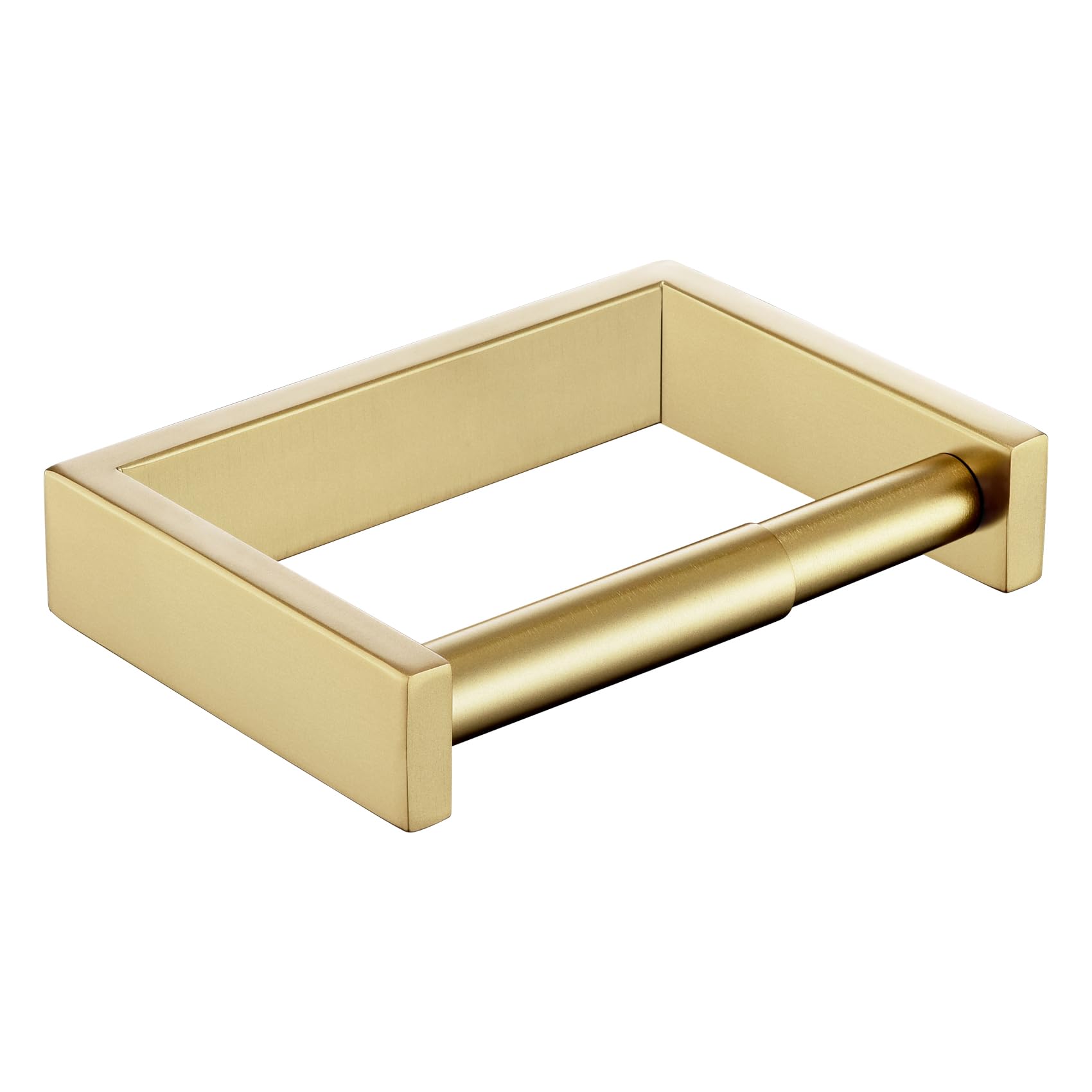 KOKOSIRI Roll Paper Holder Spring Loaded Tissue Paper Holder Bathroom Toilet Roll Holder with Shelf Wall Mounted Stainless Steel Brushed Gold B2012BG — Amazon image 18