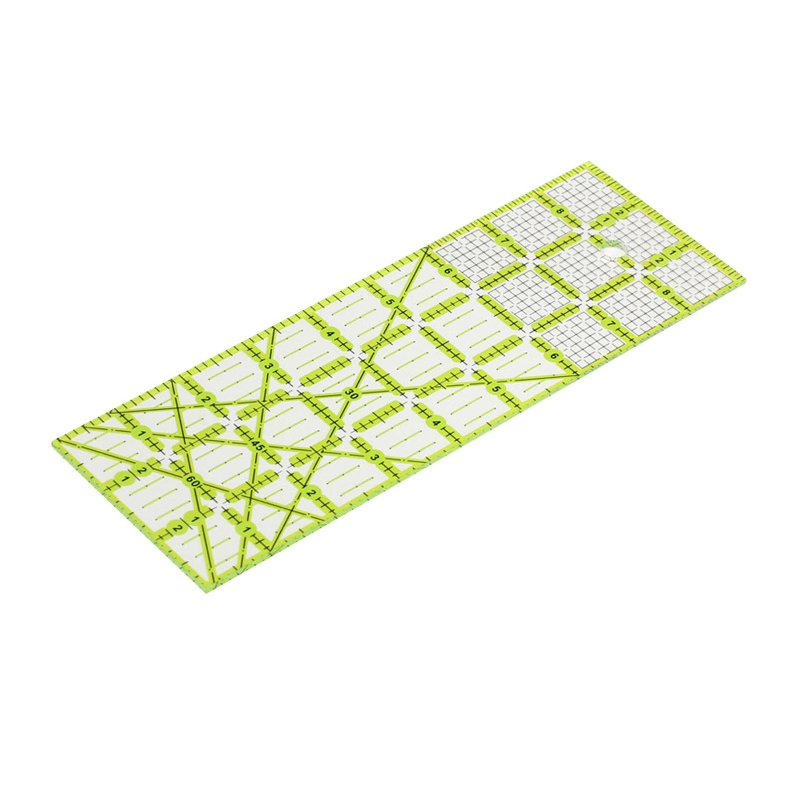 Quilting Template Acrylic Patchwork Sewing Frame Ruler DIY Crafts Measure, Green, 9 In