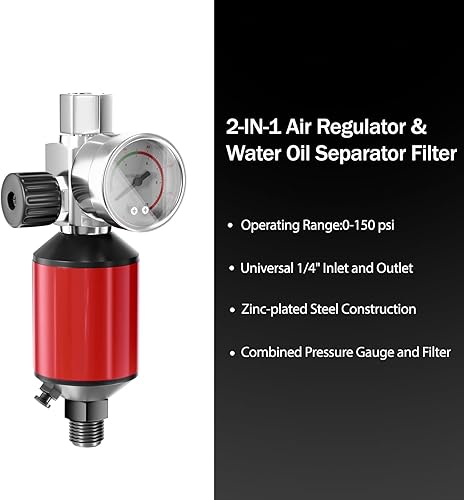 Miniatura 5 de GATTLELIC HVLP Spray Gun with Air Compressor Regulator 10pcs 600cc Mixing Cup and Lids, Air Spray Paint Gun with 1.41.72mm Nozzles, Automotive Paint