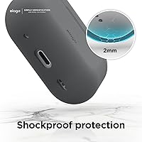 Vista 5 de elago Funda compatible con AirPods Pro de 2 generación (2022), funda protectora de silicona compatible con Apple AirPods Pro 2, LED frontal visible
