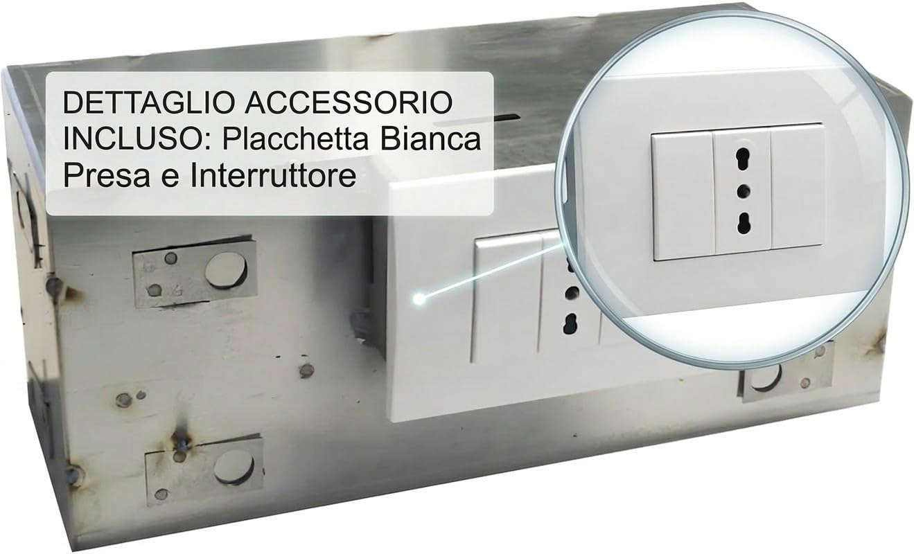 Cassaforte Invisibile Ad Incasso Zincata Con 3 Cassetti | Dimensioni 18X32X13 cm | Placca e Accessori Inclusi