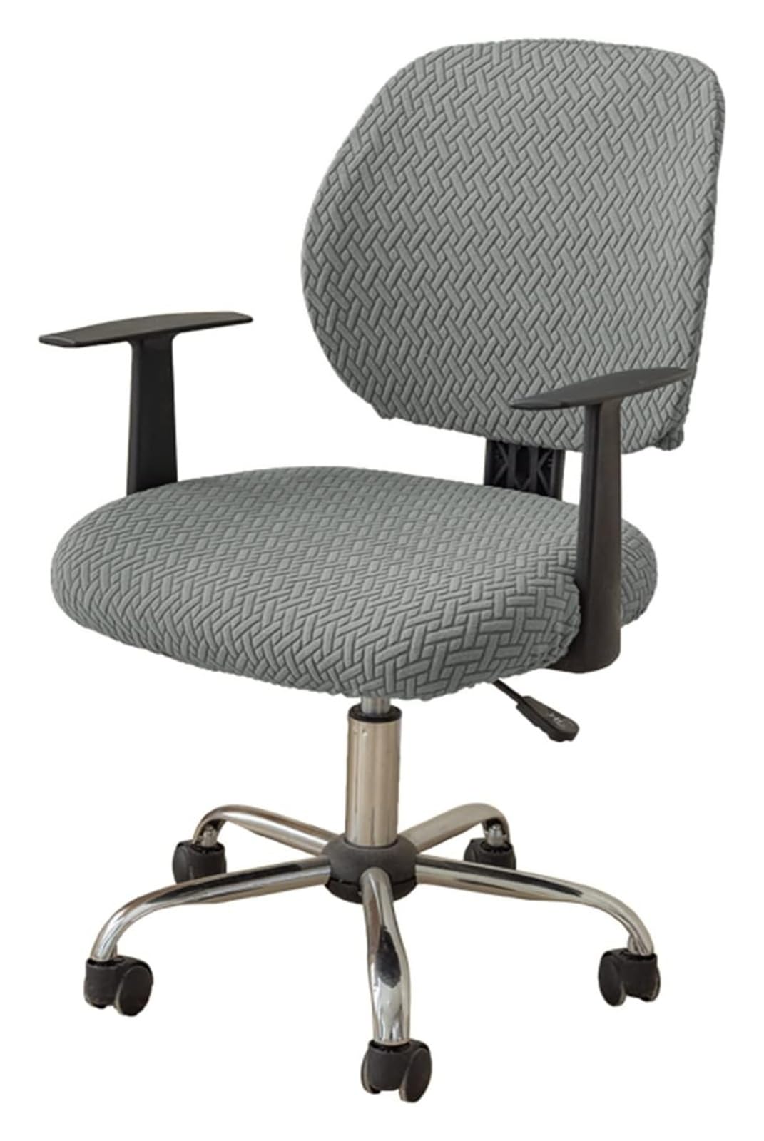 AOICXB Office Chair Seat Covers,Chair Protectors Computer, Corn Silk Fabric Removable Washable Rotating Swivel Chair Covers(Gris,4PCS)