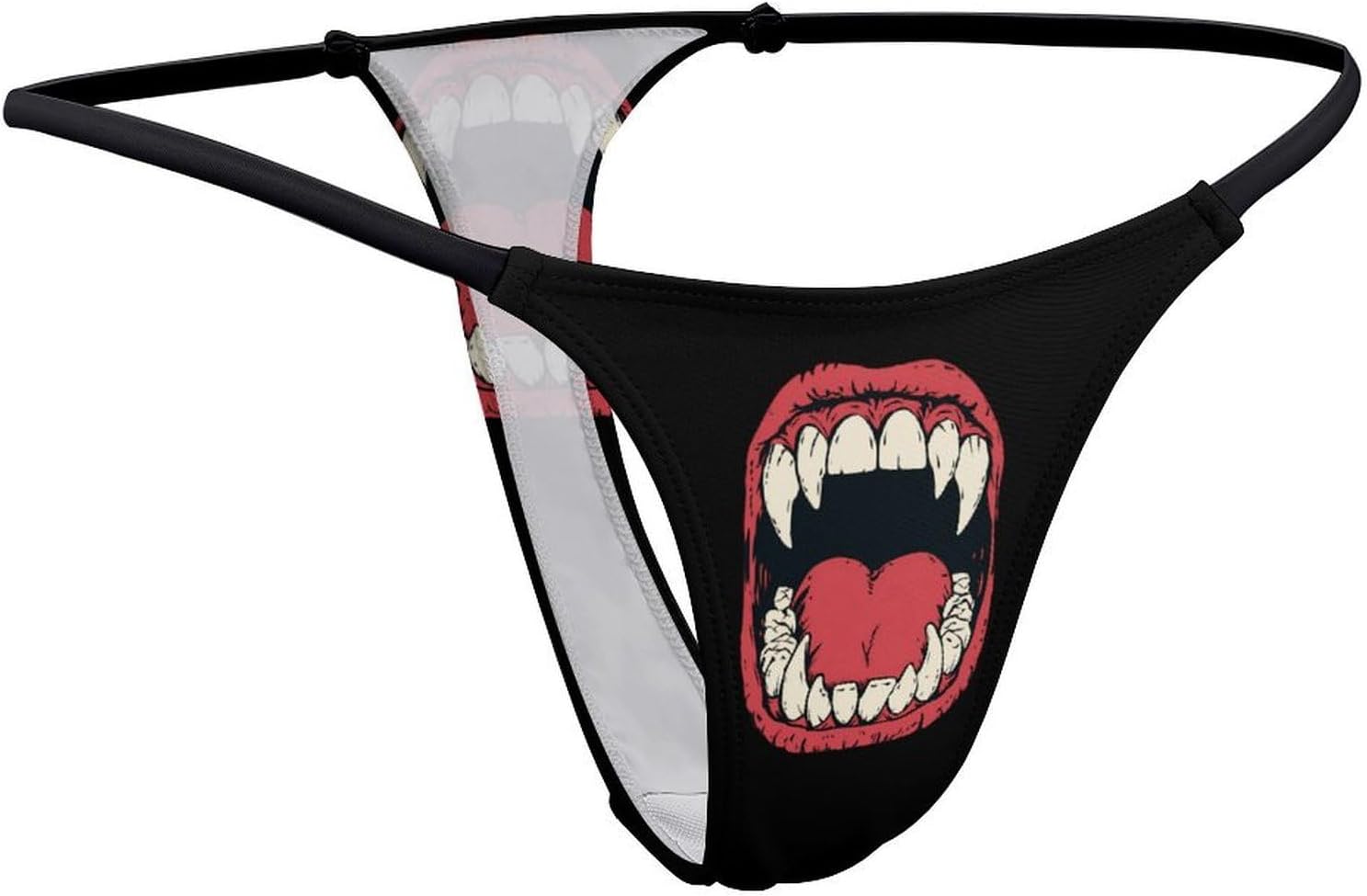 Skeleton Halloween Teeth Thongs for Women Underwear G-String Panties | Breathable,Low Rise Panties,T-back,Sexy,Briefs,No Show Thongs