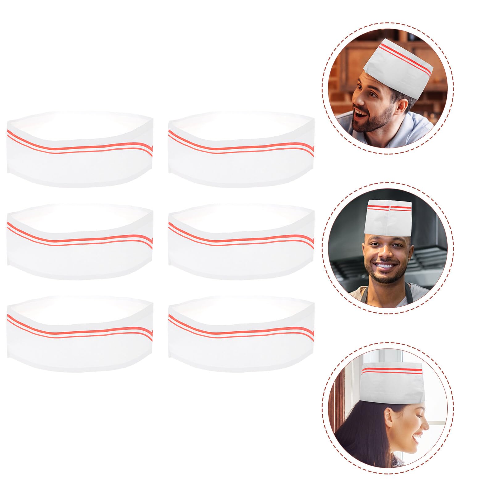 80 Pezzi Cappelli da Cuoco in Carta Bianca per Cucina e Ristoranti