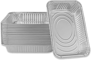 INFINITY EL Disposable Aluminum Foil Pans 10 Pack | Full Size Shallow 20.5" x 12.5" x 2" Heavy Duty Foil Pan | Aluminum Baking Pans for Roasting Turkey, Lasagna, Thanksgiving, Christmas, Parties