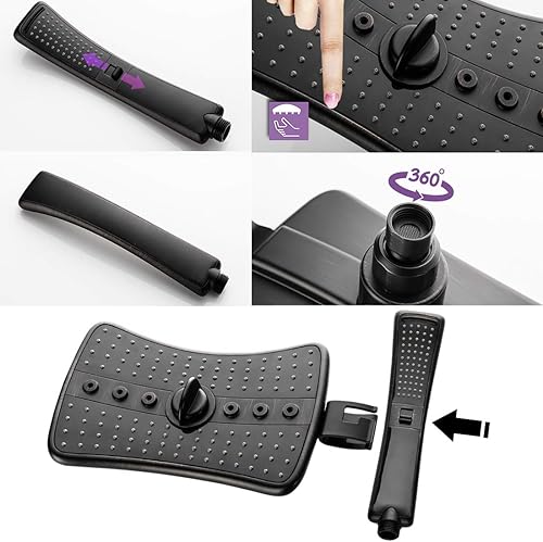 Miniatura 9 de BRIGHT SHOWERS Cabezal de ducha de alta presión con mano, cabezal de ducha doble de bronce aceitado con rociador de lluvia, ducha de mano Bronce