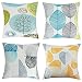 4 Pezzi Federe per La Casa, Federe Decorative Quadrate, Federe per Cuscini in Lino, Biancheria Piazza Morbido Foglia Fodera per Cuscino, per Divano, Divano, Letto, Auto, Bar (4 Stili)