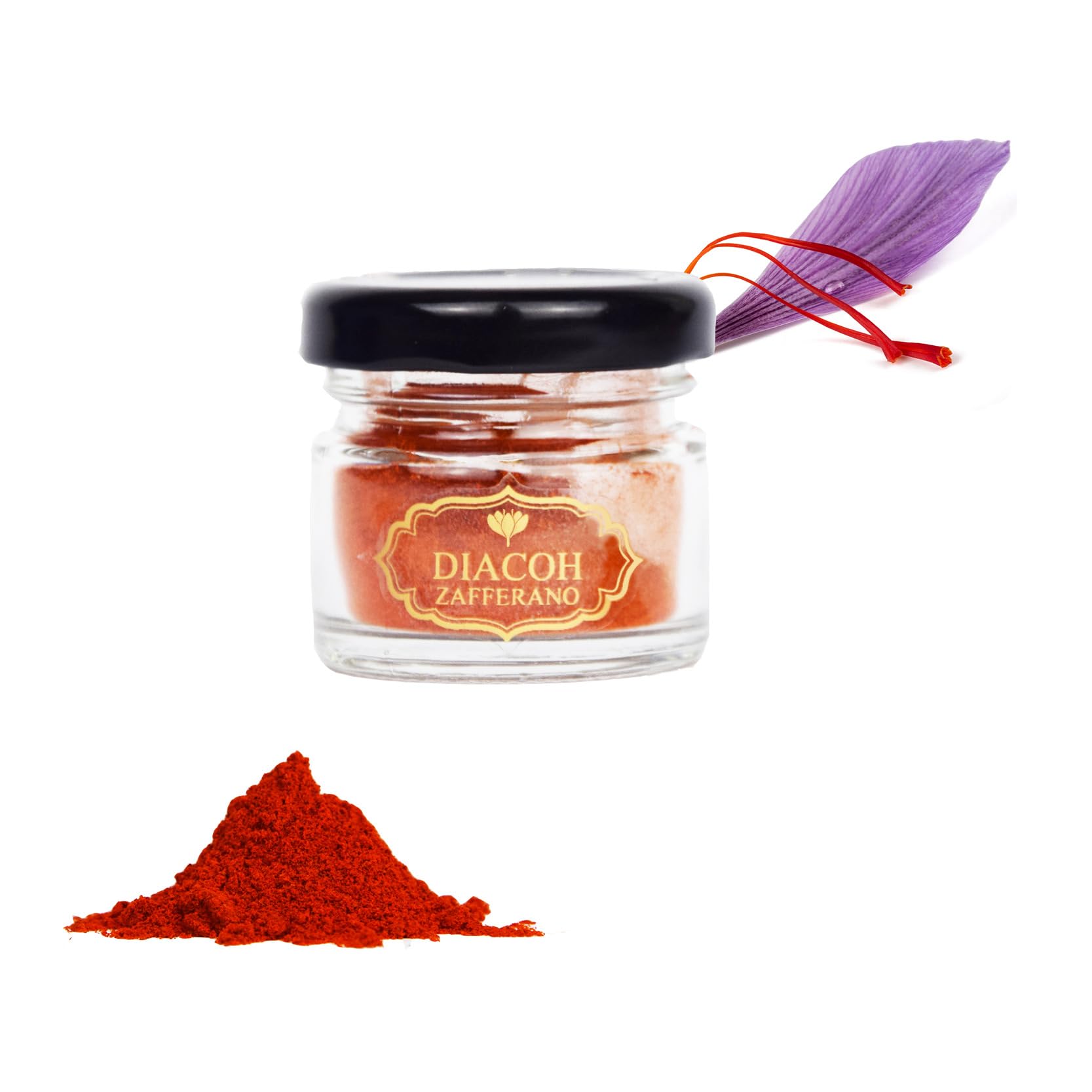 Zafferano In Polvere DIACOH Puro | Naturale Al 100% | Premium | Categoria Prima Qualità | Ideale Per Il Risotto Alla Milanese. (5gr)