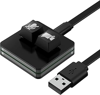 Linkidea USB Zoom Meeting Mute Button for Windows, Start/Stop Video, Mute/Unmute Microphone Audio, Compatible with Zoom App, Plug & Play Keyboard Meeting Controller for Online Class, Conference