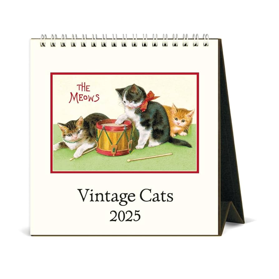 Amazon.com : Cavallini 2025 Vintage Cats Easel Desk Calendar