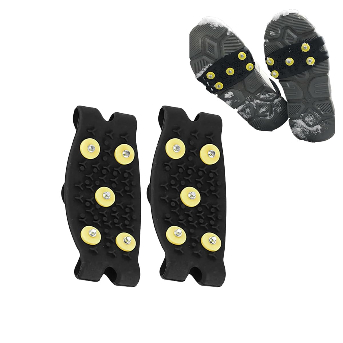 Healvian Garras de hielo para raquetas de nieve y hielo Andadores antideslizantes para crampones Robusta protección contra tracción de Tpe Personalizable Niño Niña Pinchos de hielo para Senderismo