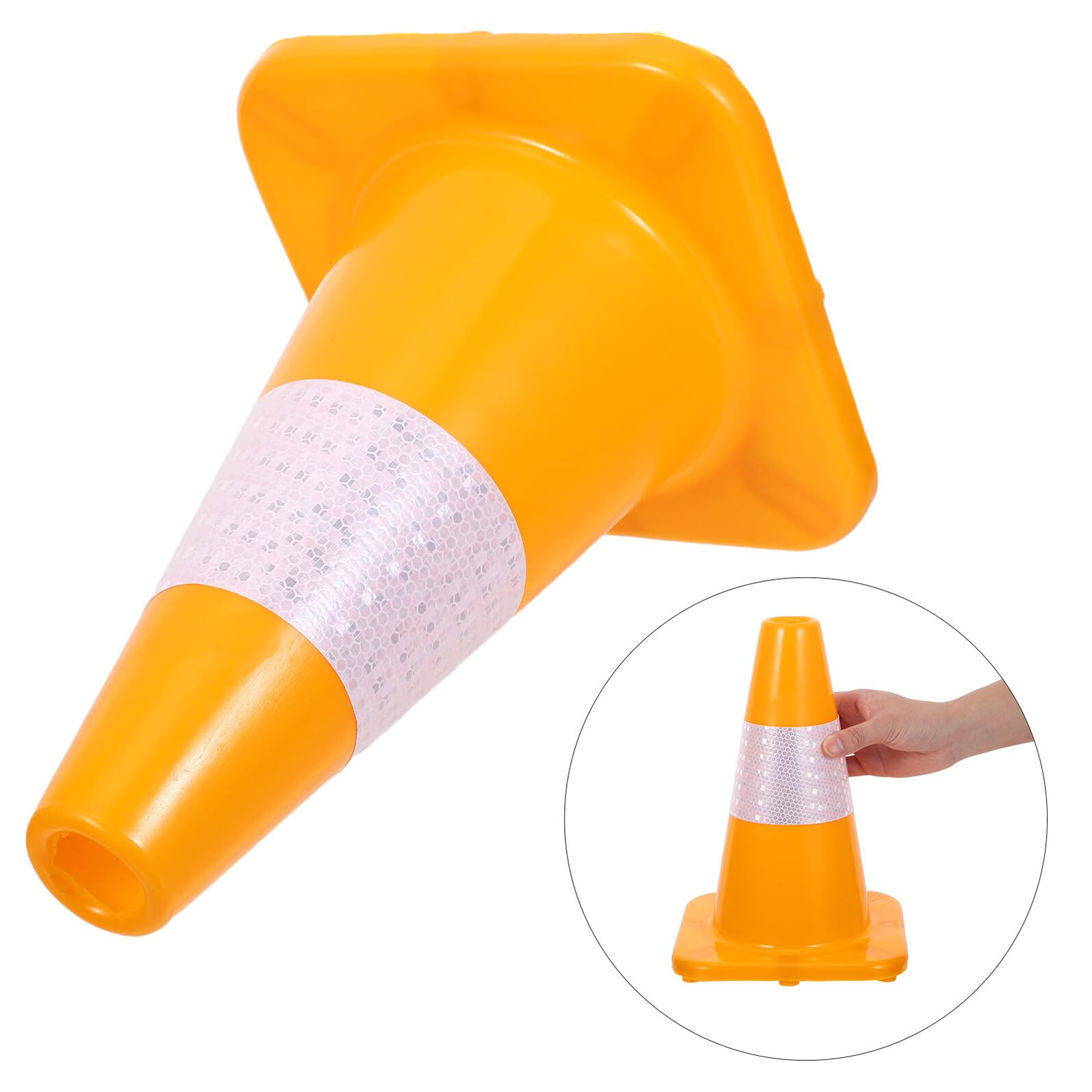 Cono de Tráfico de Seguridad 3 Piezas Plástico Amarillo 30 Cm | Apilables y Ligeros, Señal de Forma Cónica, para Proyectos y Aparcamiento