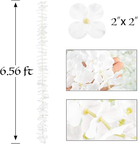 Miniatura 8 de GPARK Paquete de 10 flores artificiales colgantes de glicina de 6.5 pies  78 pulgadas, guirnalda de hojas de vid de seda para el hogar, boda,