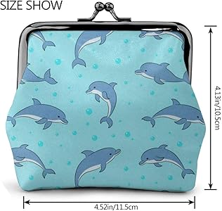 がま口　ポーチ　ミニ財布　コインケース　小銭入れ　小物入れ　水色 Amazon | がま口 財布 小銭入れ イルカ柄 ドルフィン柄 ブルー