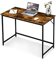 Vista 1 de ivinta Escritorio para computadora, escritorio industrial para oficina en casa con marco de metal, estación de trabajo de 40 pulgadas para espacios