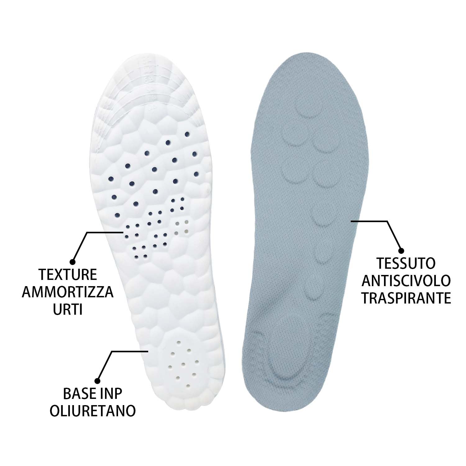Solette in Memory Foam Donna Solette Scarpe Sportive Plantare - Assorbimento Degli Urti, Ammortizzazione, Comfort 36-40 (Grigio)