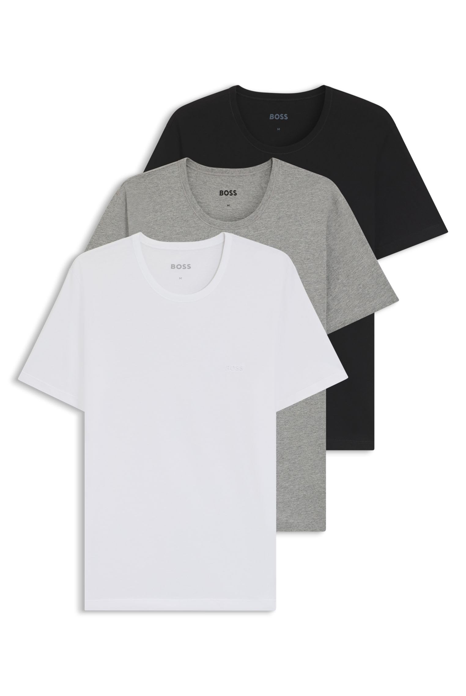 Boss Men's White Bodywear 3 Pack Premium Cotton T-Shirts - Crew Neck in Size XS, Sports Direct
