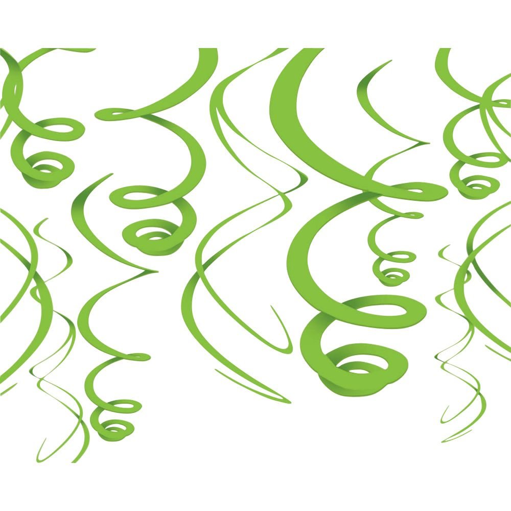 Amscan 67055-53-55 Swirl Dec Plastic Kiwi- 12 Pack