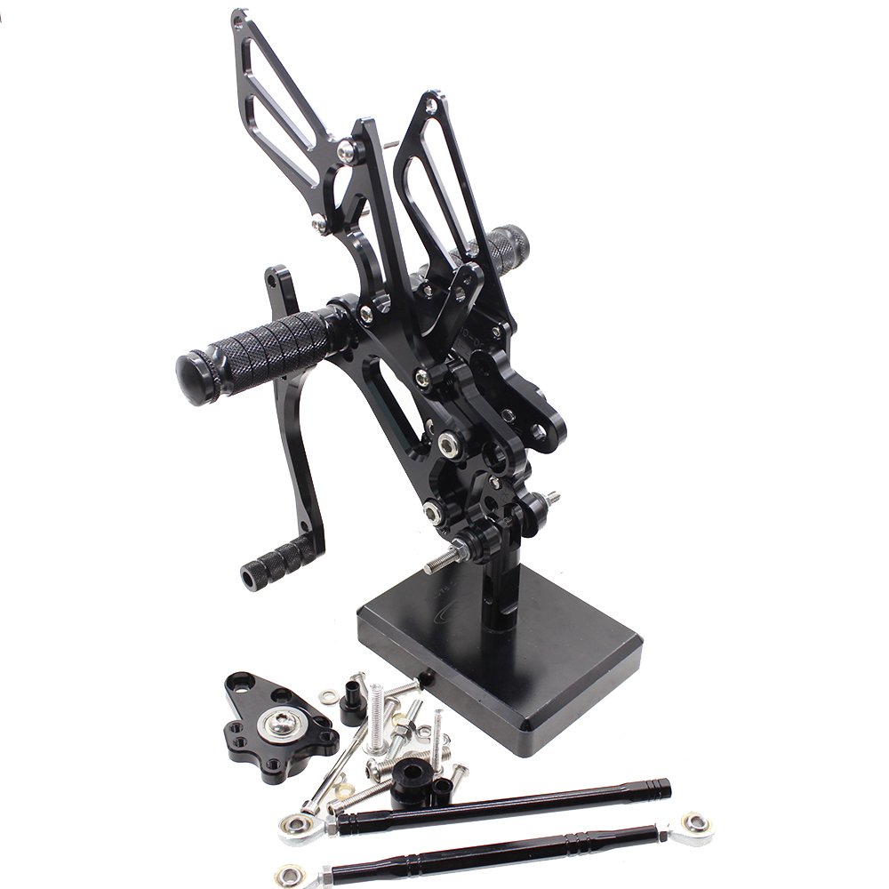 CNC CBR1000RR 04-07 Reposapiés ajustable para motocicleta, estriberas para CBR1000 RR 2004 2005 2006 2007/ CBR600RR 2003-2006 Black