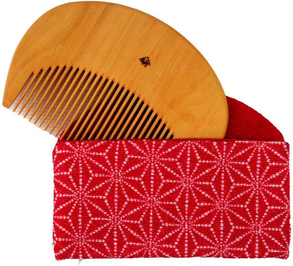 Amazon | 十三や工房（京都） 薩摩つげ 半月 花櫛 黄楊櫛（つげ） 二寸
