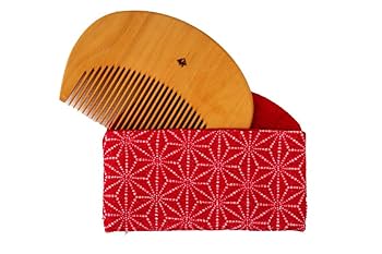 Amazon | 十三や工房（京都） 薩摩つげ 半月 花櫛 黄楊櫛（つげ