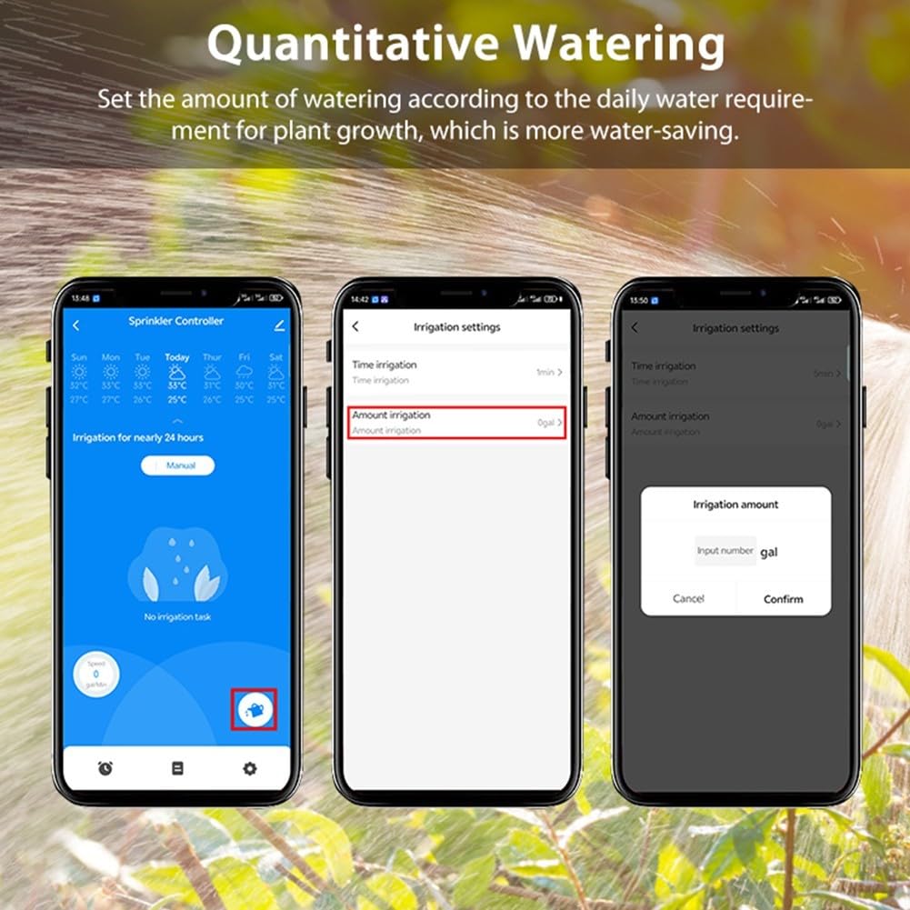 Uso eficiente del agua con temporizador de riego WIFI Tuya y contador de agua integrado