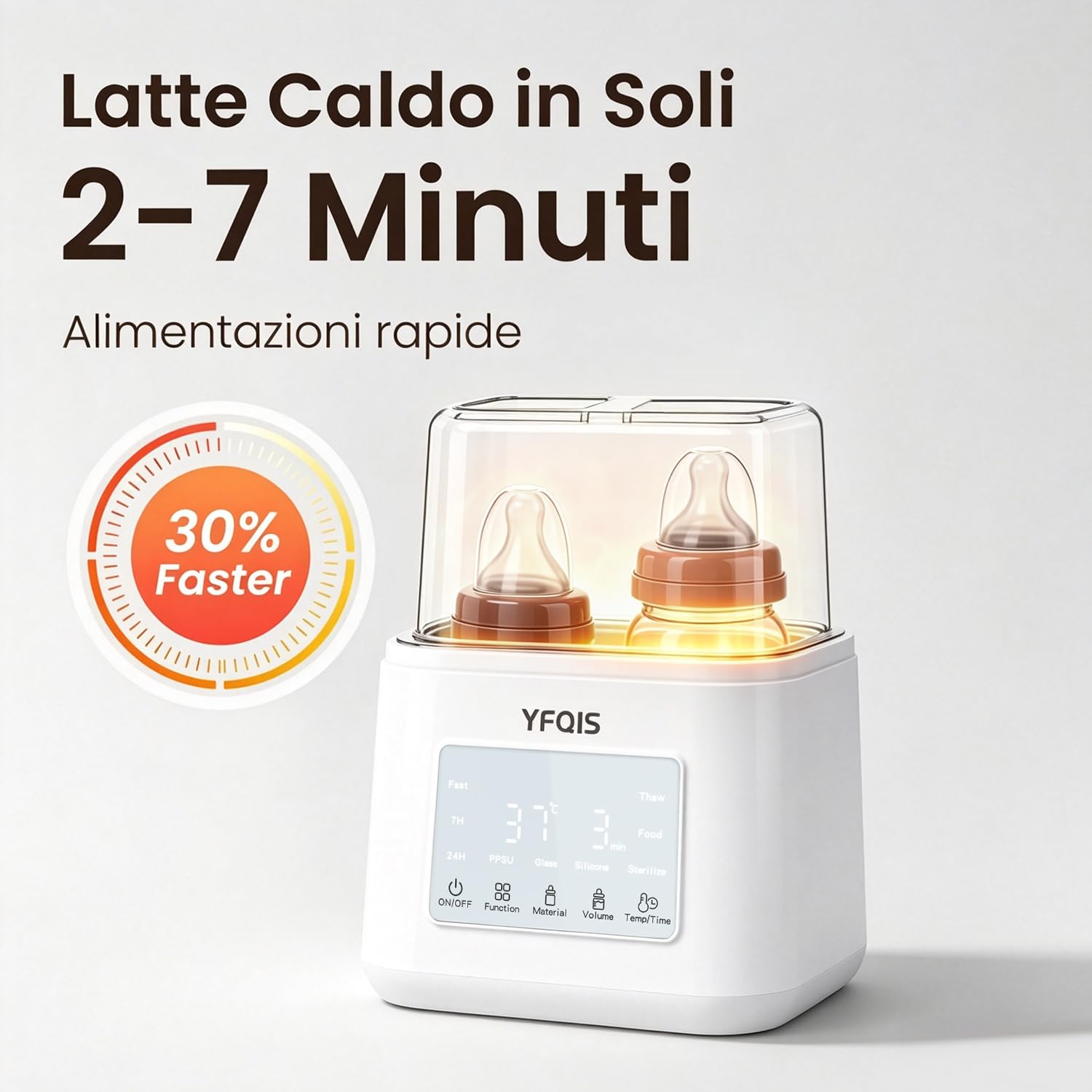 Scaldabiberon e Sterilizzatore Biberon 10 in 1,Scalda biberon e Scalda Pappa 230W Riscaldamento Rapido e Sbrinamento,con Display LCD,Timer,Mantiene il Calore,Senza BPA - 3