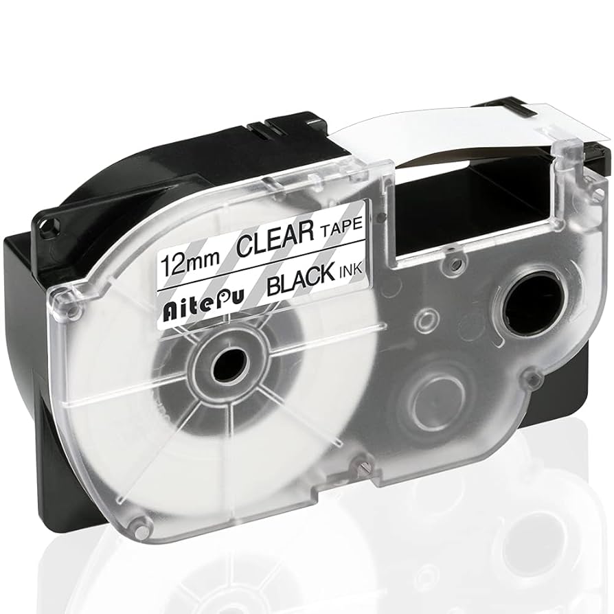 CASIO - CASIO NAME LAND(テプラ) Amazon | 1本 12mm 透明地黒文字 互換 カシオ ネームランド