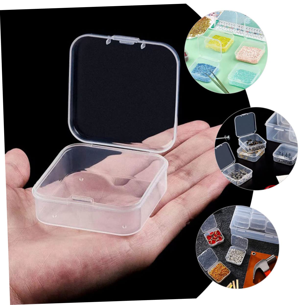 STOBOK Bead Storage Containers: Portable Jewelry Storage Box Storage Small Jewelry Box Lightweight Compact Design