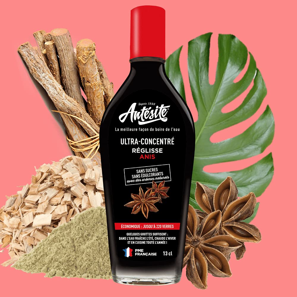 Antésitis Anís + Antesita Menta, concentrado de regaliz y extracto natural de anís, concentrado de regaliz y extractos naturales de menta – Lote de 2 frascos de 13 cl diluir sin azúcar