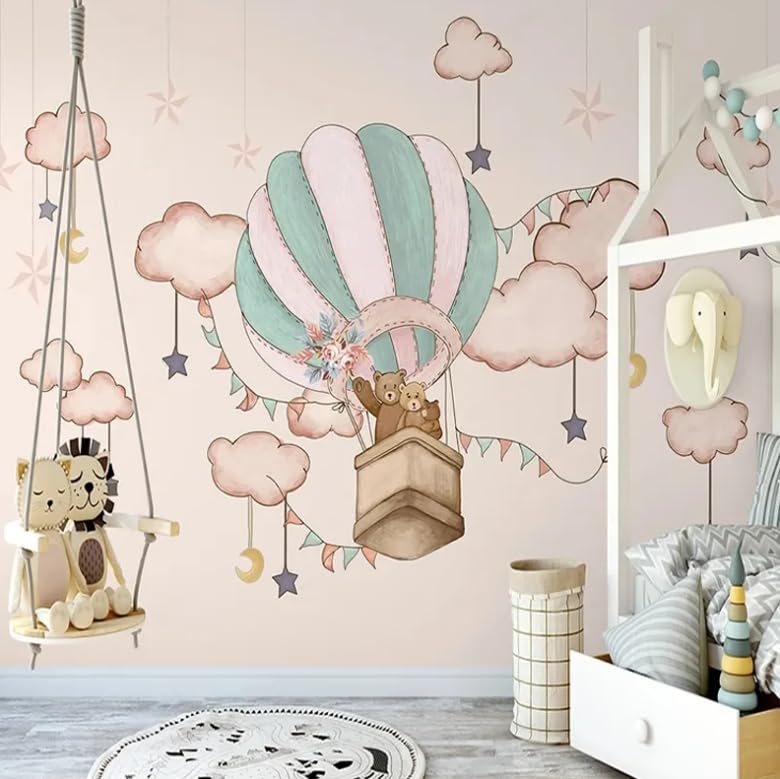 Fresque murale 3D montgolfière haut de gamme papier peint salon 350x256cm