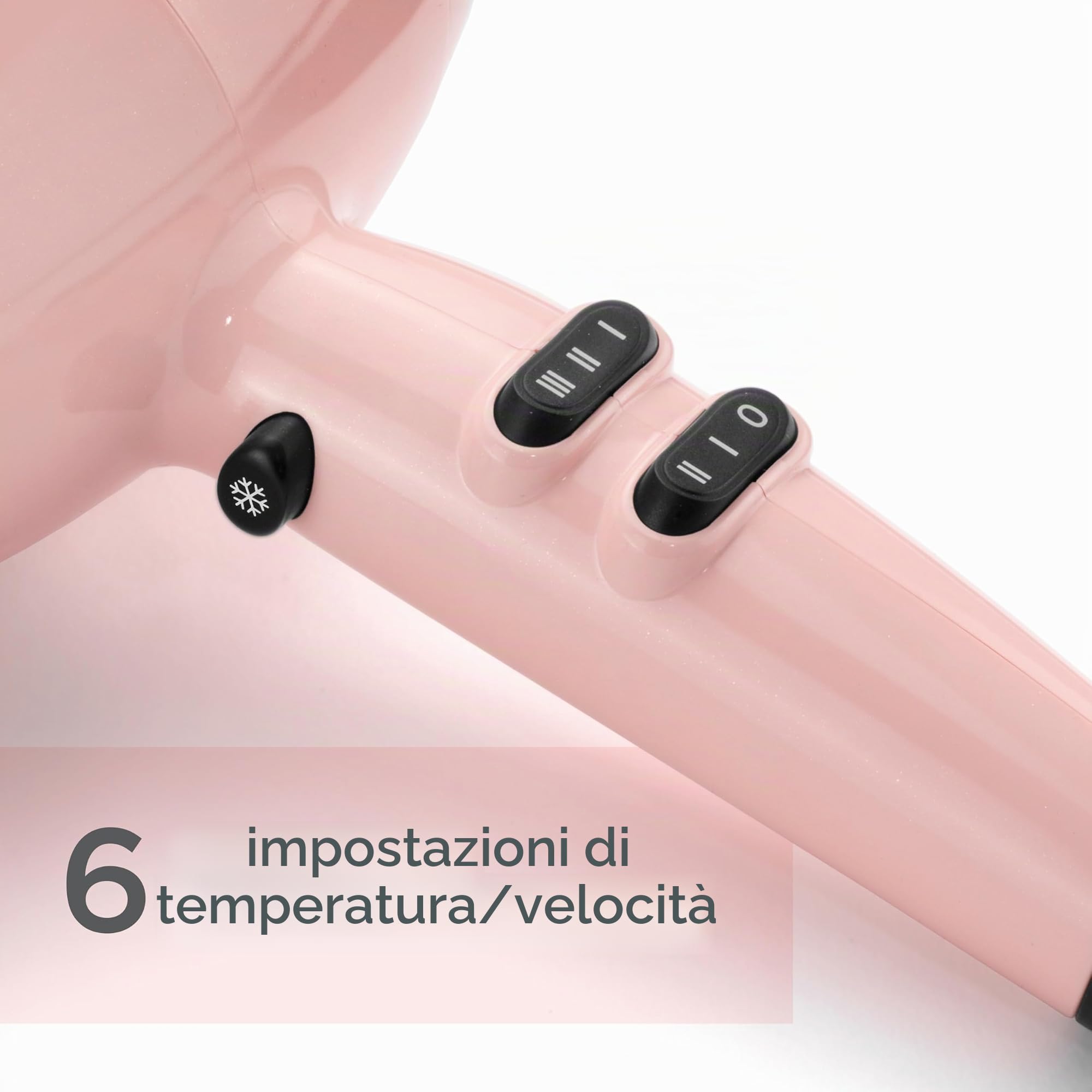 BaByliss 5337PRE Asciugacapelli Rose Blush 2200W, Leggero, Funzione Ionica Anti-Crespo e tecnologia Titanium Ceramic, con Concentratore