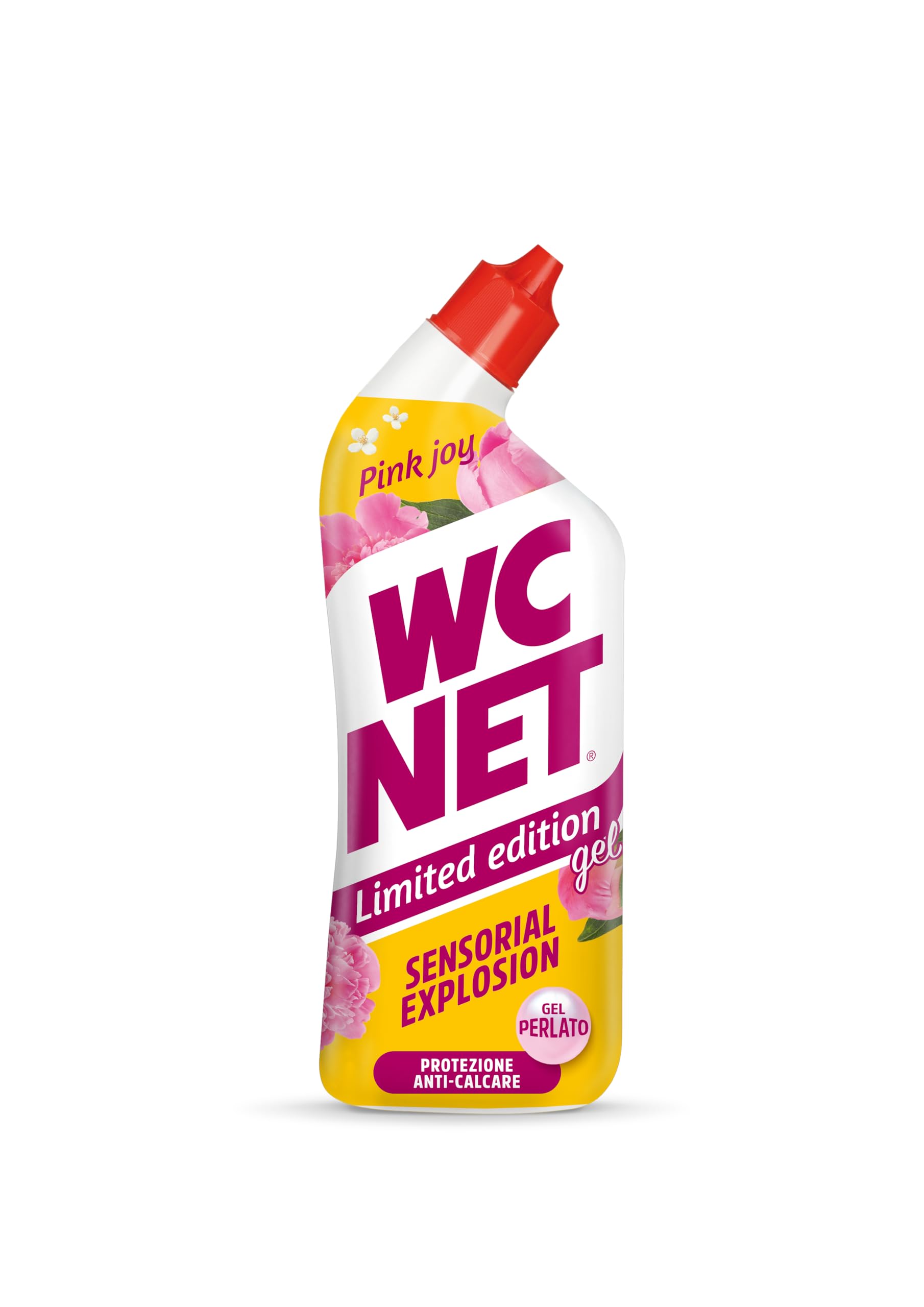 Wc Net - Limited Edition Pink Joy, Detergente Liquido per Sanitari, Essenza Peonia e Muschio Bianco, Prevenzione Calcare e Igienizzante per WC, 700 ml x 4 Confezioni