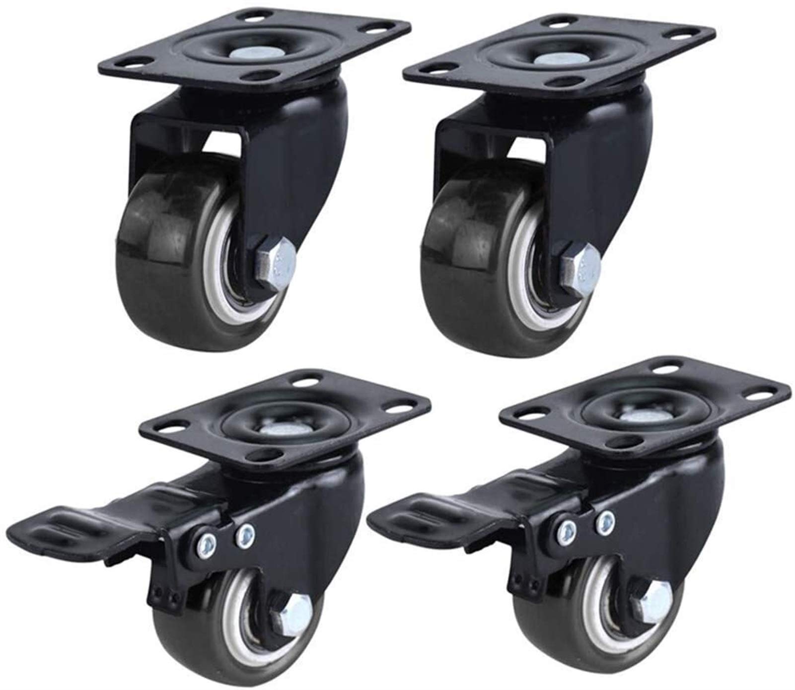 Roulettes de meubles pour chariot de transport et établi d'atelier, roues en caoutchouc 4pcs