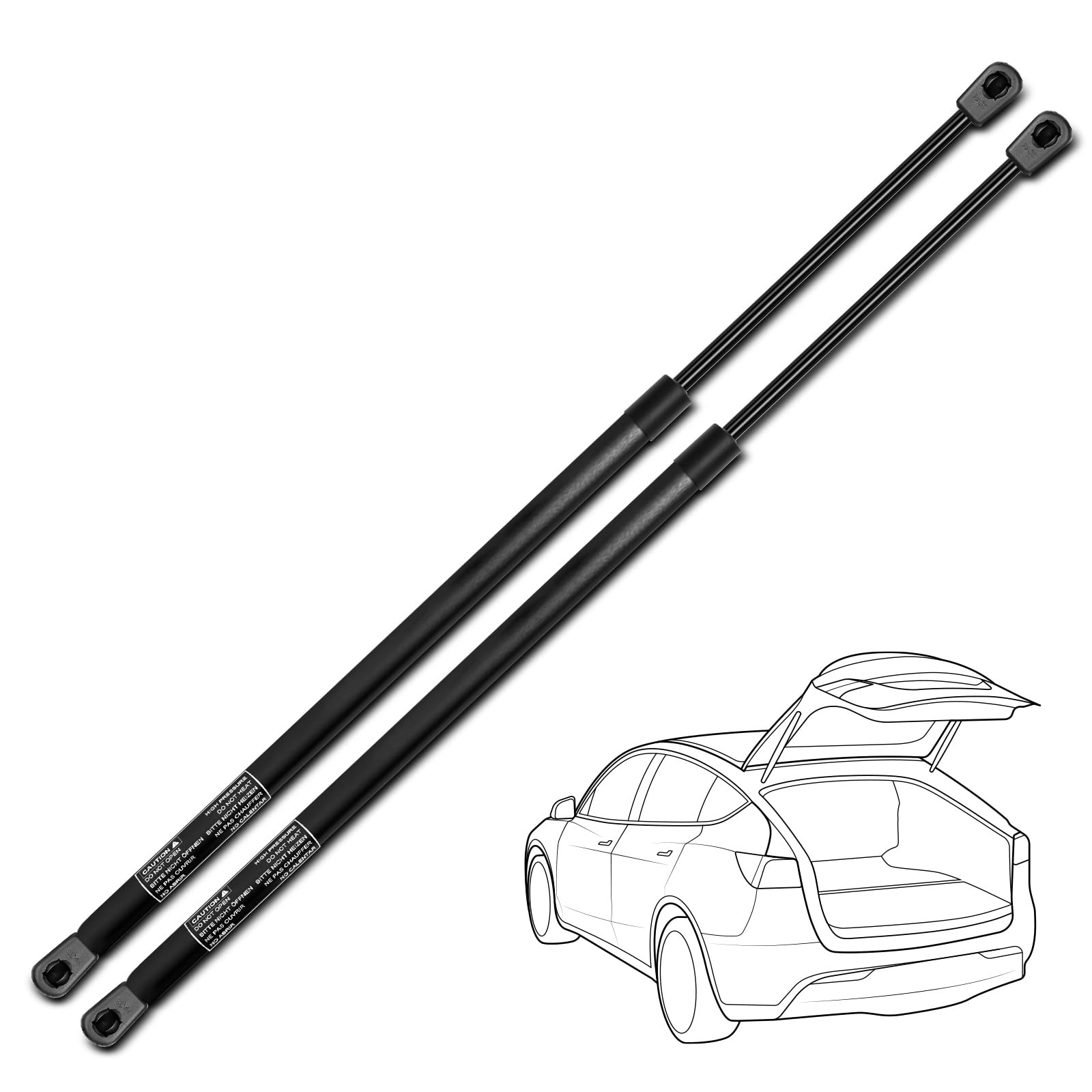 YHTAUTO Set of 2 Rear Hatch Lift Support Struts Gas Spring Shock for Chevrolet Corvette 1984-1996