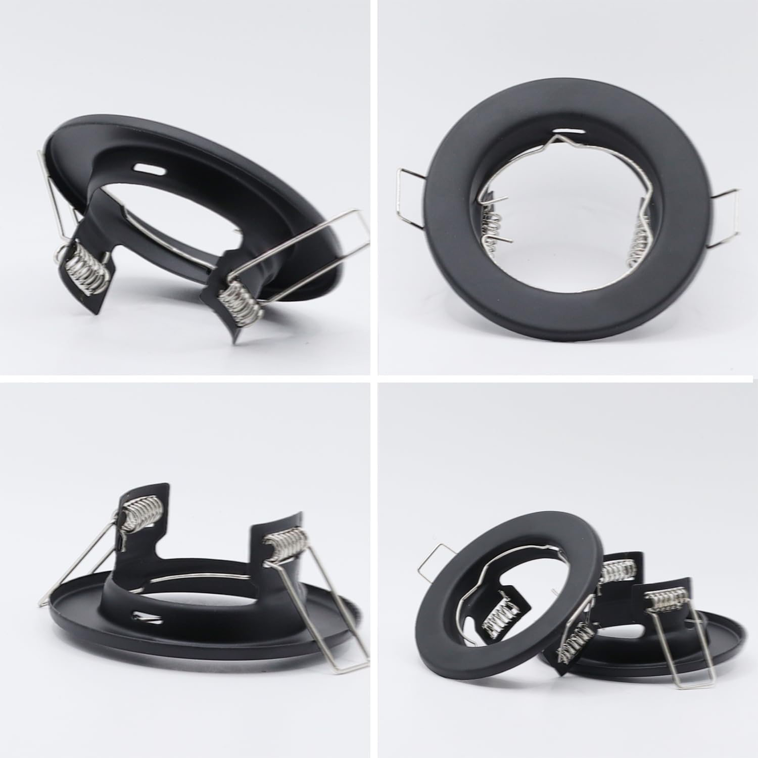 COOINJOY 10x Modern GU10 Downlights for Ceiling, Round Matt Black Metal Frame for Recessed Ceiling Lights, External Dimensions: 80mm, Cut-Out Hole Size:60-80 mm - Image 2